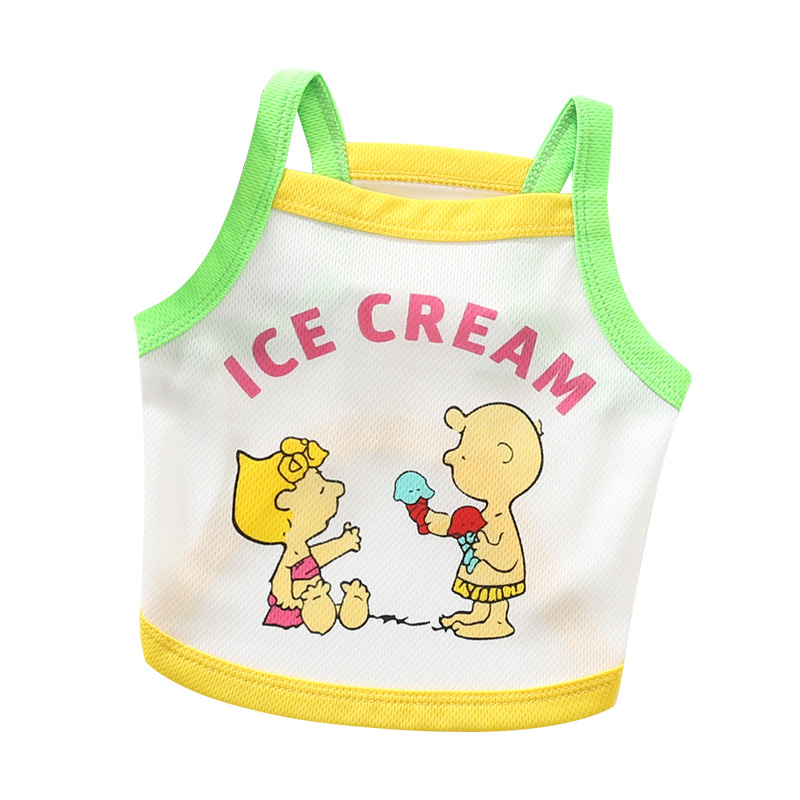17003 Cartoon Dog Summer Vest | Breathable Cotton Pet Vest