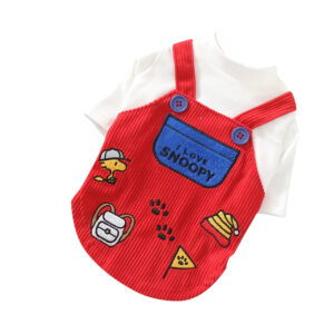 19005 Pet Clothes Warm Corduroy Embroidered Outfit Cute Hoodie